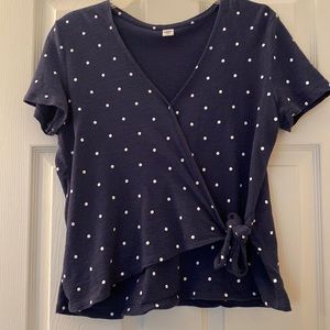 Blue Polka Dot Work Shirt